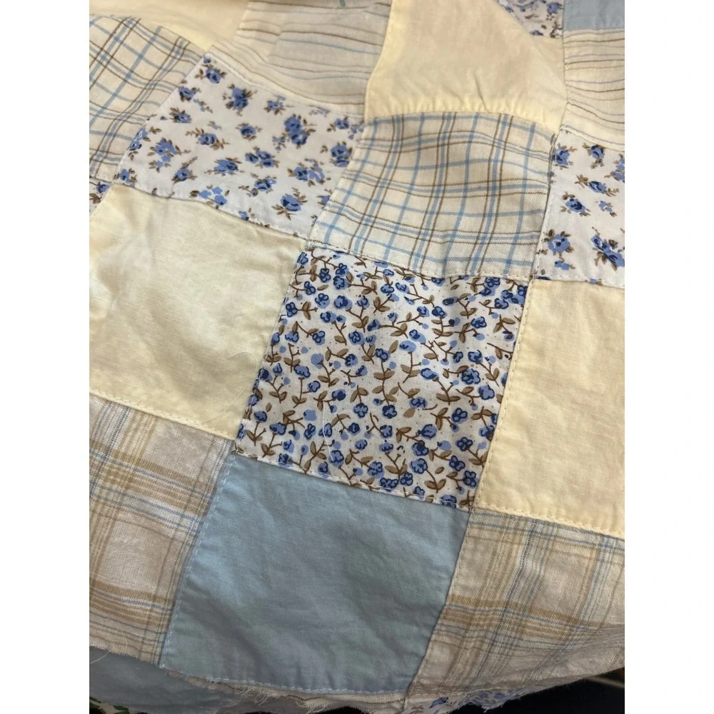 Vintage Patchwork Quilt Top Cottagecore Farmhouse Shabby Chic Country Living